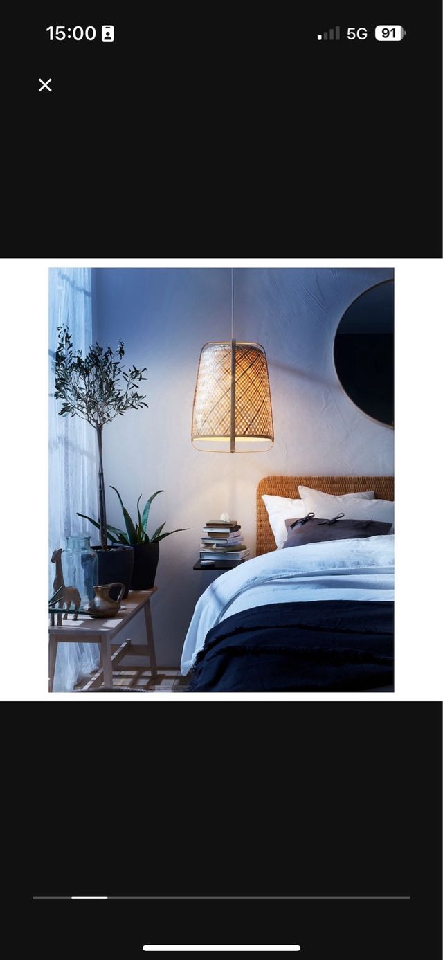 Lampara techo bambú IKEA Knixhult