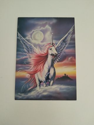 Postal unicornio años 90