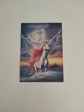 Postal unicornio años 90