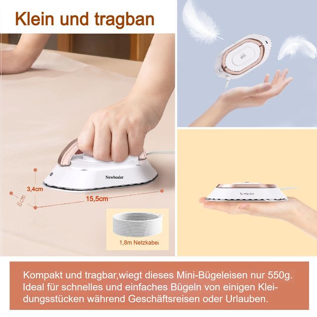 ferro de viagem Newbealer com voltagem comutável