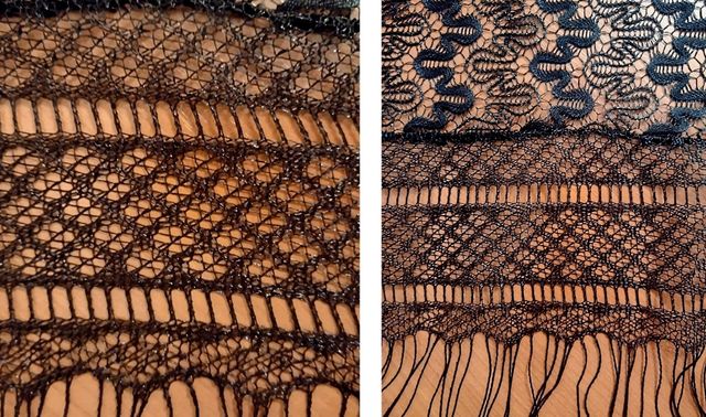 ANTIGUO MANTONCILLO DE ENCAJE NEGRO