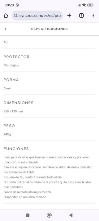 Sillín Syncros belcarra 2.0