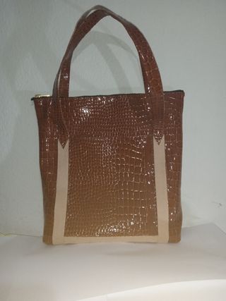 Bolso hecho a mano piel de cocodrilo 