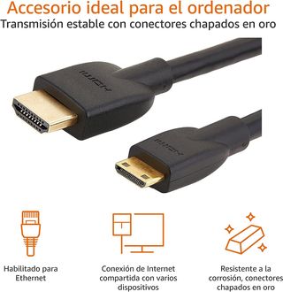 Cable MiniHDMI/HDMI 2metros v1.4