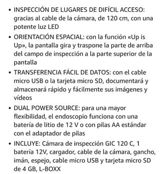 Bosch profesional sistema 12v Cámara de inspeccion