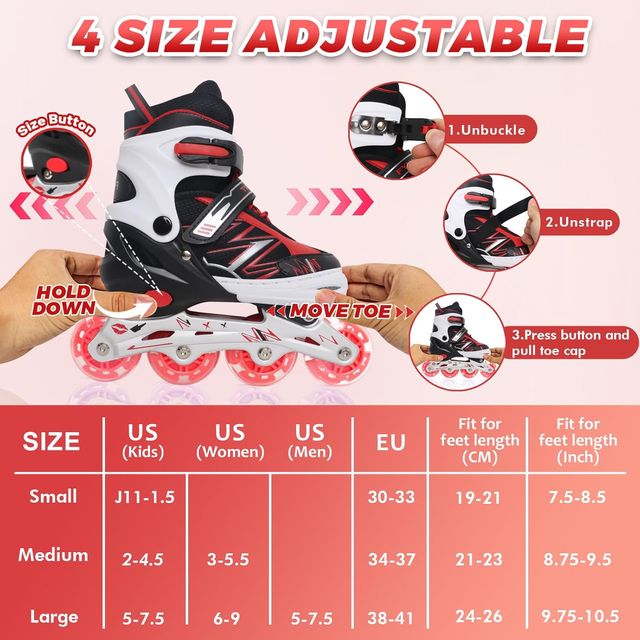 Patines en línea Ajustables (Talla L)