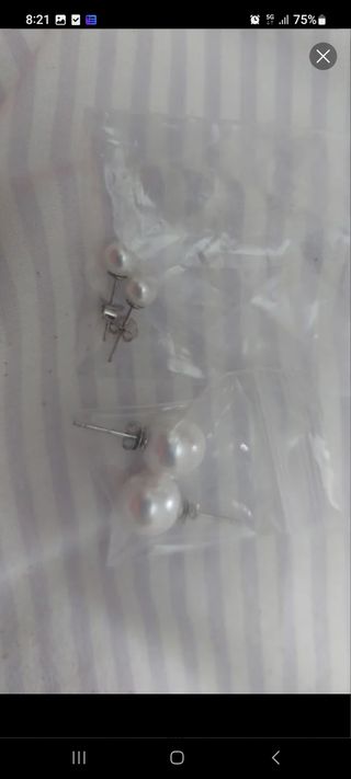 Lote perlas plata ley
