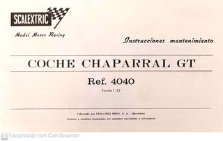 Manual instrucciones Scalextric...