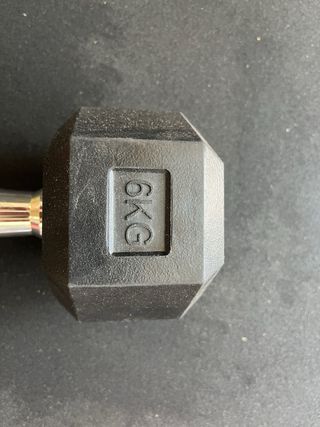 Mancuerna hexagonal de caucho 6kg LIQUIDACIÓN