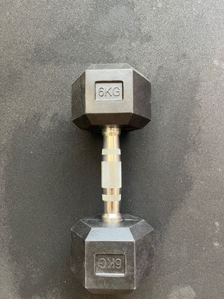 Mancuerna hexagonal de caucho 6kg LIQUIDACIÓN