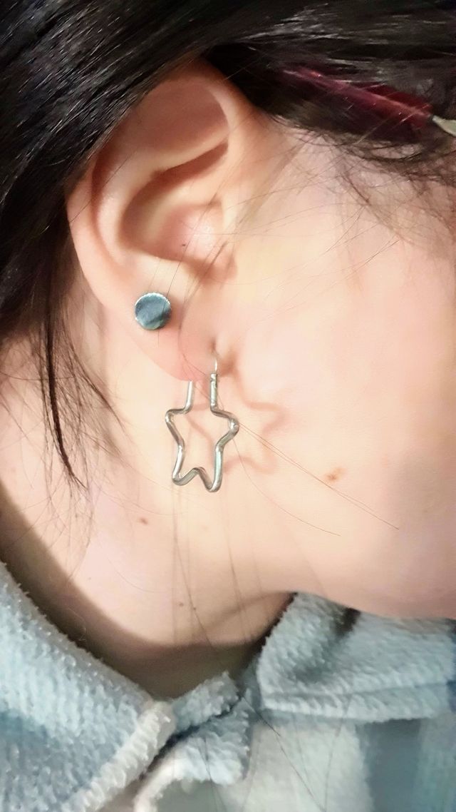 AROS PLATA DE LEY de estrella, aretes, pendientes