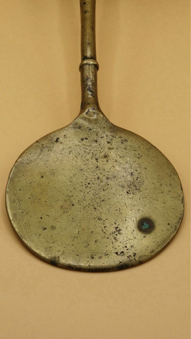 Antiguo Badil de Brasero de Bronce
