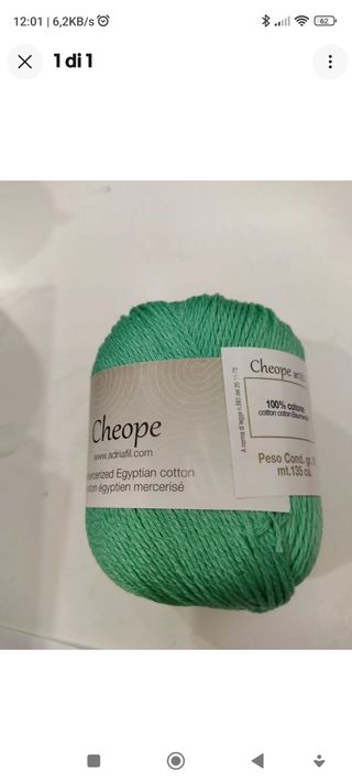 Gomitolo 100% cotone Cheope verde edera