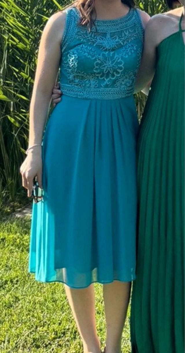 Abito da cerimonia midi con ricami