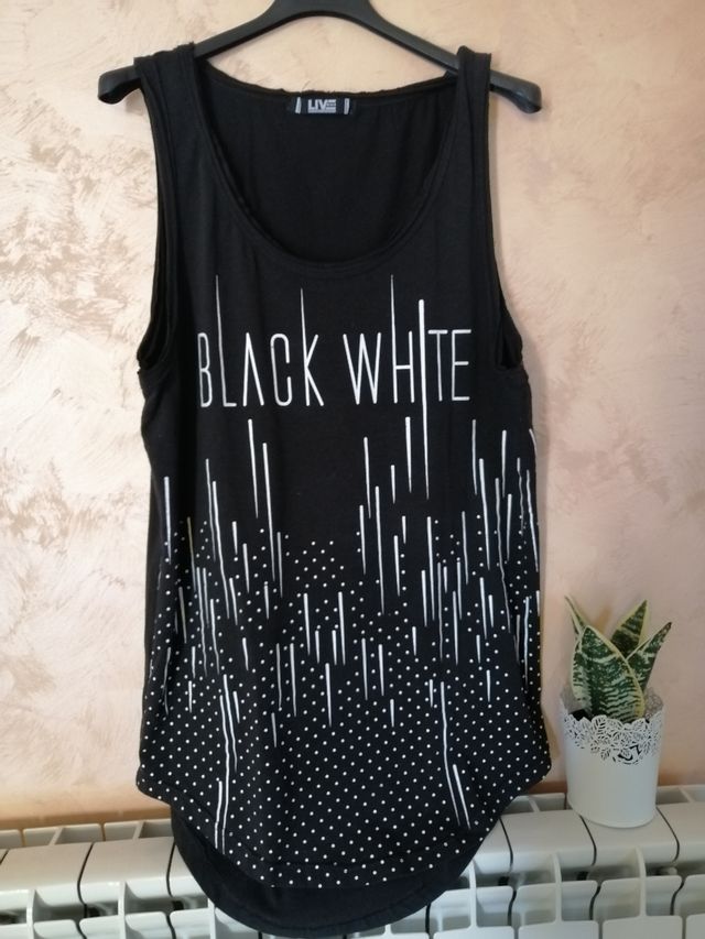 Canotta nera uomo "Black White"