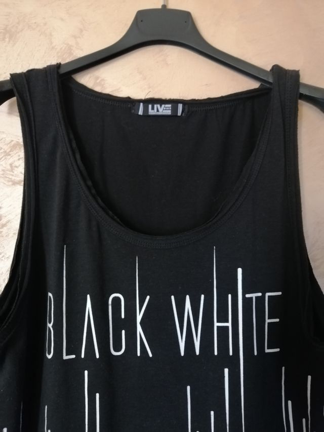 Canotta nera uomo "Black White"