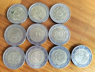 Monedas conmemorativas 2€ emisiones comunes