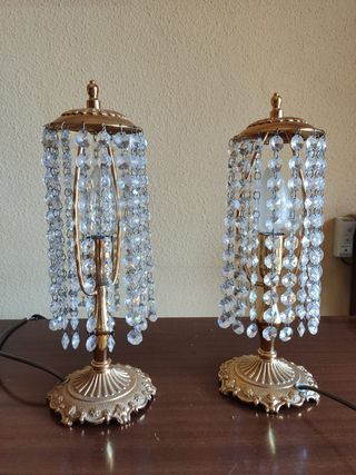 Lamparitas bronce y cristal