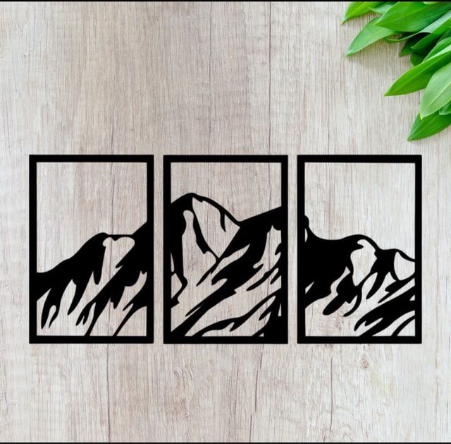 Quadro da montagna tagliato al laser