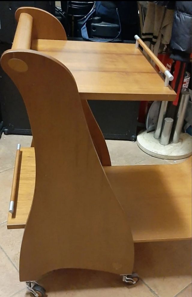 Carrello bar cucina legno teak