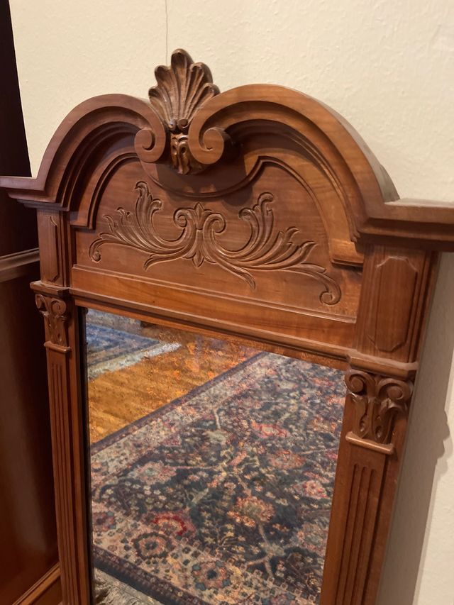 Espejo de madera tallado a mano gran tamaño