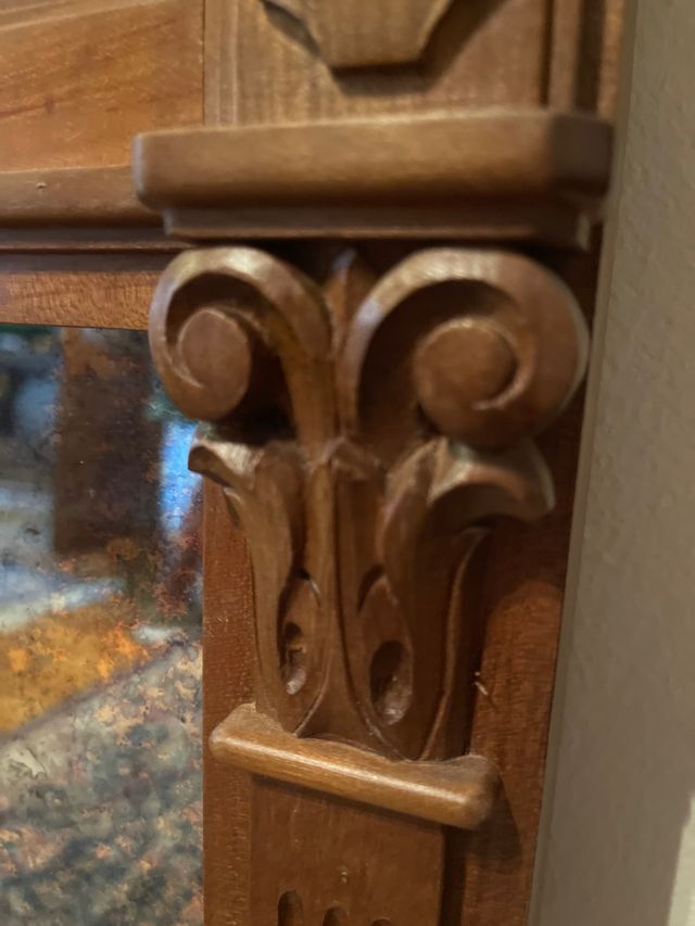 Espejo de madera tallado a mano gran tamaño