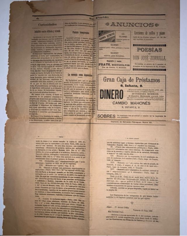 Periodico el pueblo republicano democratico 1893