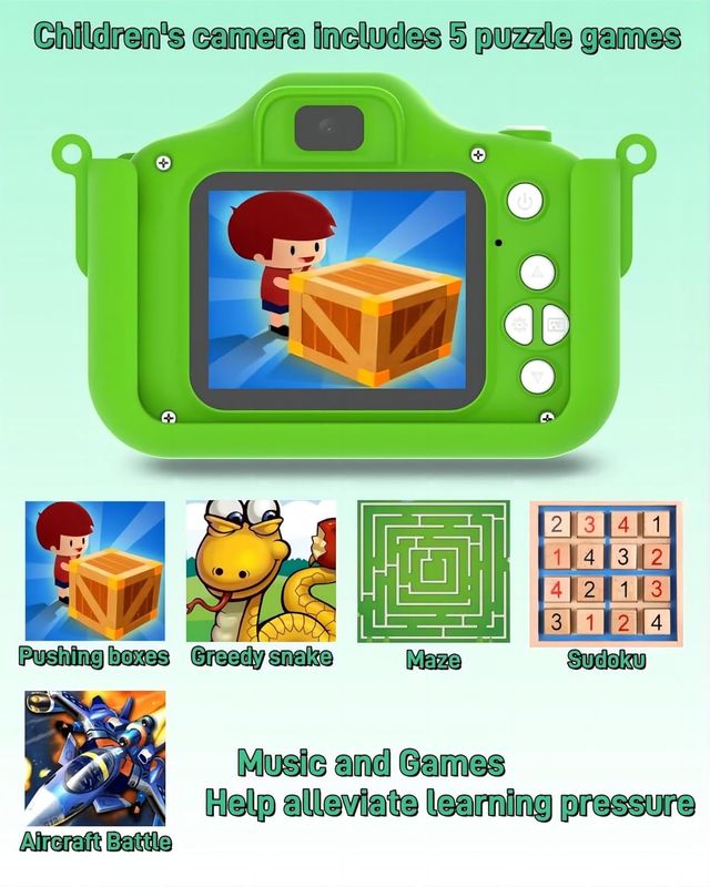 Cámara digital Infantil verde 1080p