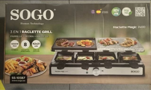 Raclette Sogo 3 en 1 para 8 personas 1400W