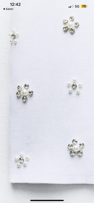 FALDA MINI PUNTO ABALORIOS JOYA ZARA