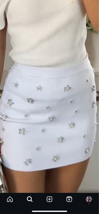 FALDA MINI PUNTO ABALORIOS JOYA ZARA