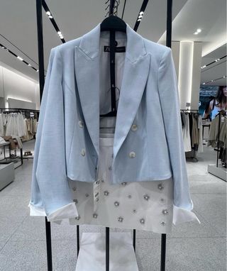 FALDA MINI PUNTO ABALORIOS JOYA ZARA