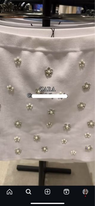 FALDA MINI PUNTO ABALORIOS JOYA ZARA