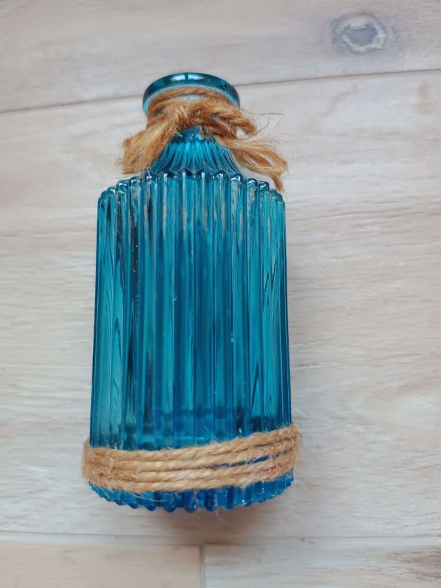 Bote cristal azul decoración usos varios 