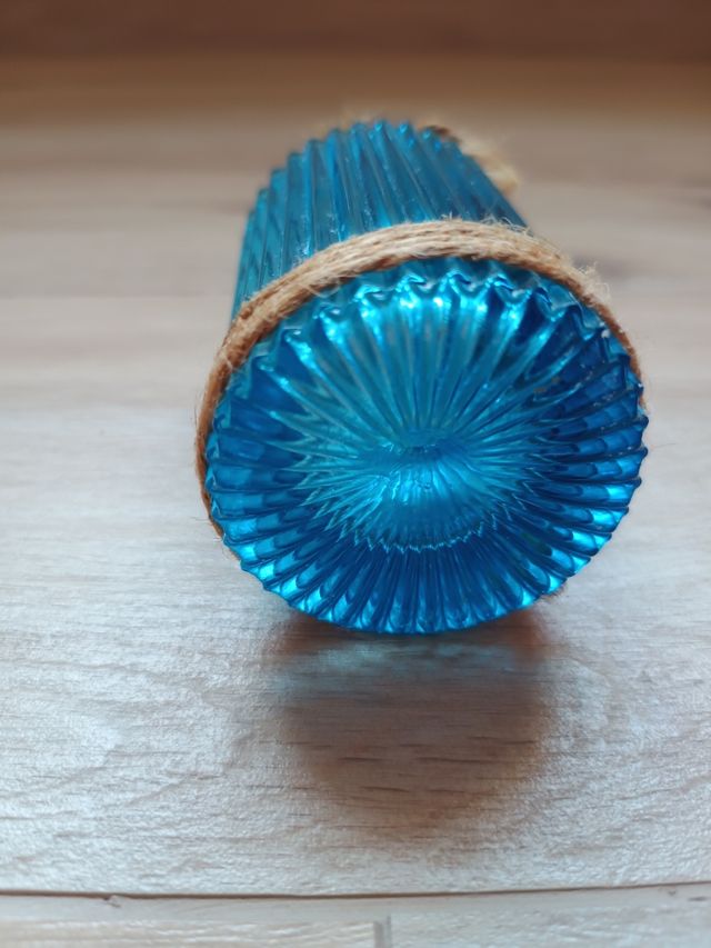 Bote cristal azul decoración usos varios 