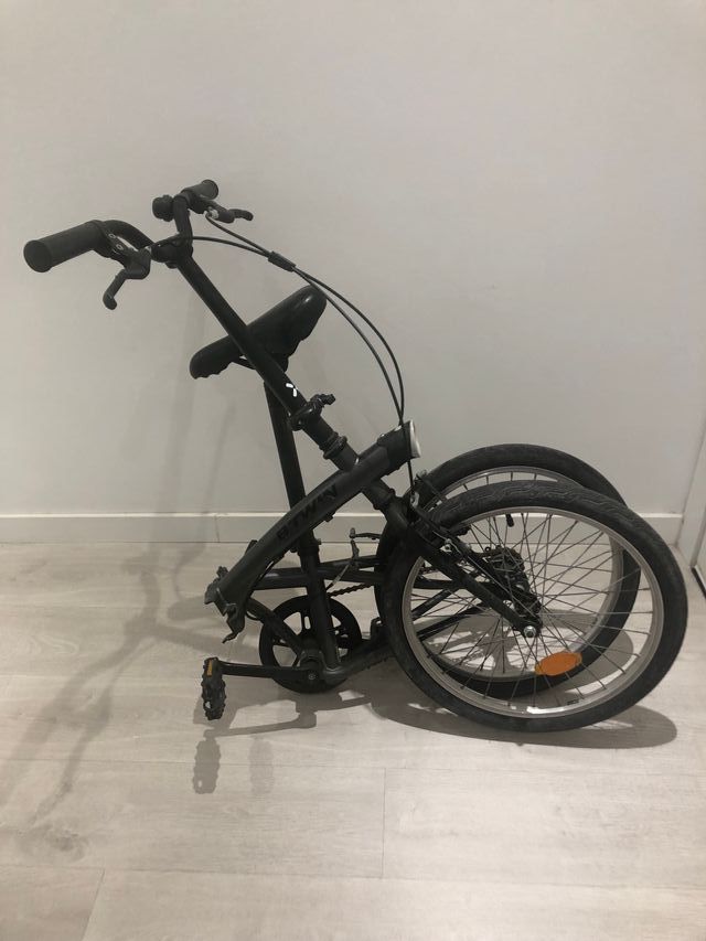 Bicicleta pegable BTWIN negra 20 pulgadas