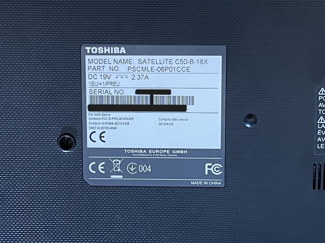 Portátil Toshiba