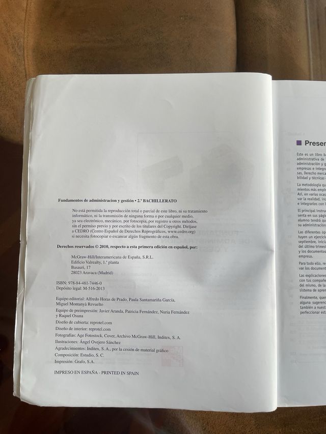 Fundamentos administración y gestión 2º bach