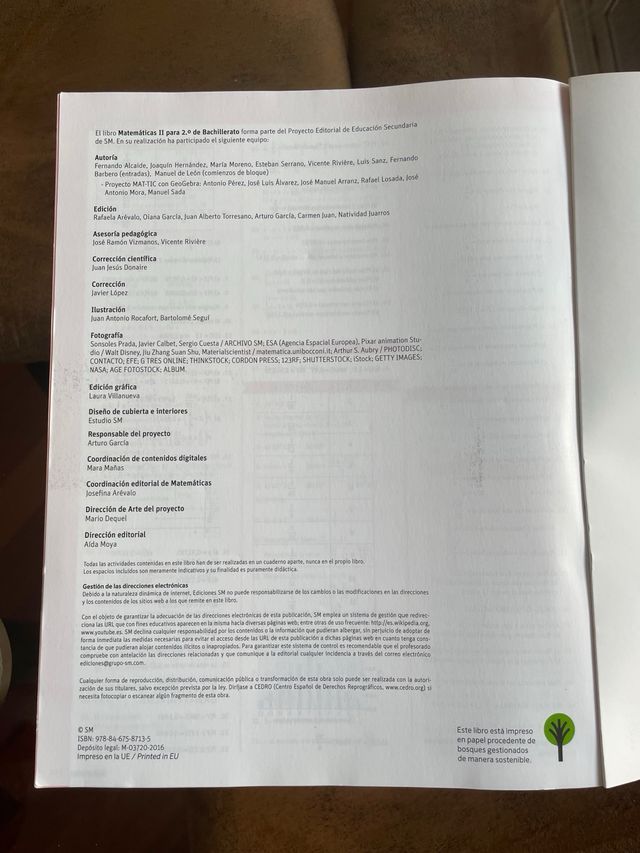 Matemáticas II 2º bachillerato