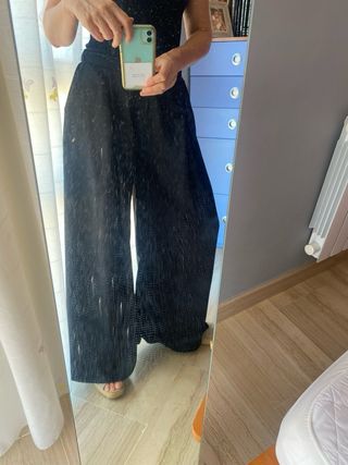 Pantalón palazzo negro Sfera