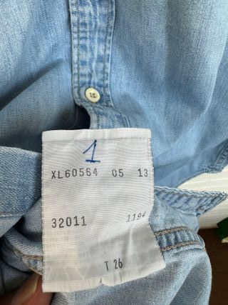 1 VINTAGE camisa vaquera azul LEVIS talla XL