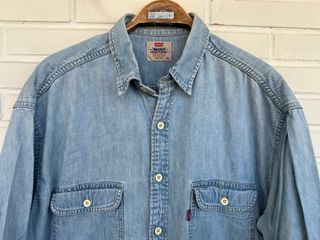 1 VINTAGE camisa vaquera azul LEVIS talla XL
