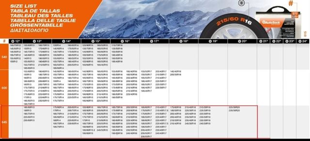 Cadenas de tela para nieve Autosock