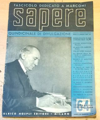 RIVISTA SCIENTIFICA "SAPERE" AGOSTO 1937