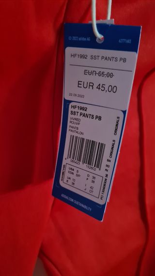 Pantalón Chándal ADIDAS Rojo S