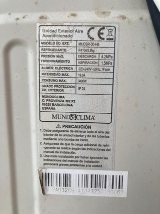 Aire acondicionado techo Mundoclima