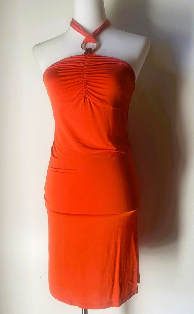 Abito arancione PHARD con anello dorato nuovo