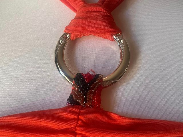 Abito arancione PHARD con anello dorato nuovo