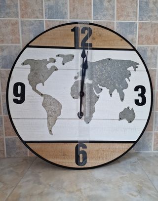 Orologio da parete diametro 60 cm, legno / metallo