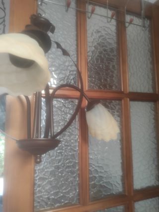 Lampara de forja 3 tulipas